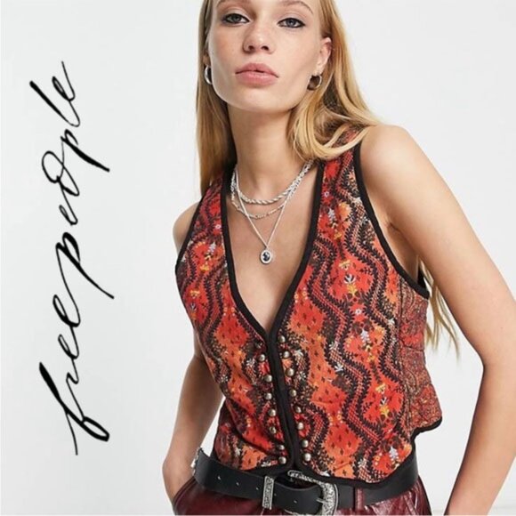 Free People Jackets & Blazers - 🆕 NWOT Free People | Gemini Quilted Vest in Rust Combo | XS
